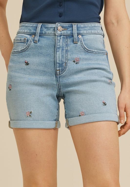 m jeans by maurices™ Floral Embroidered High Rise 5in Short