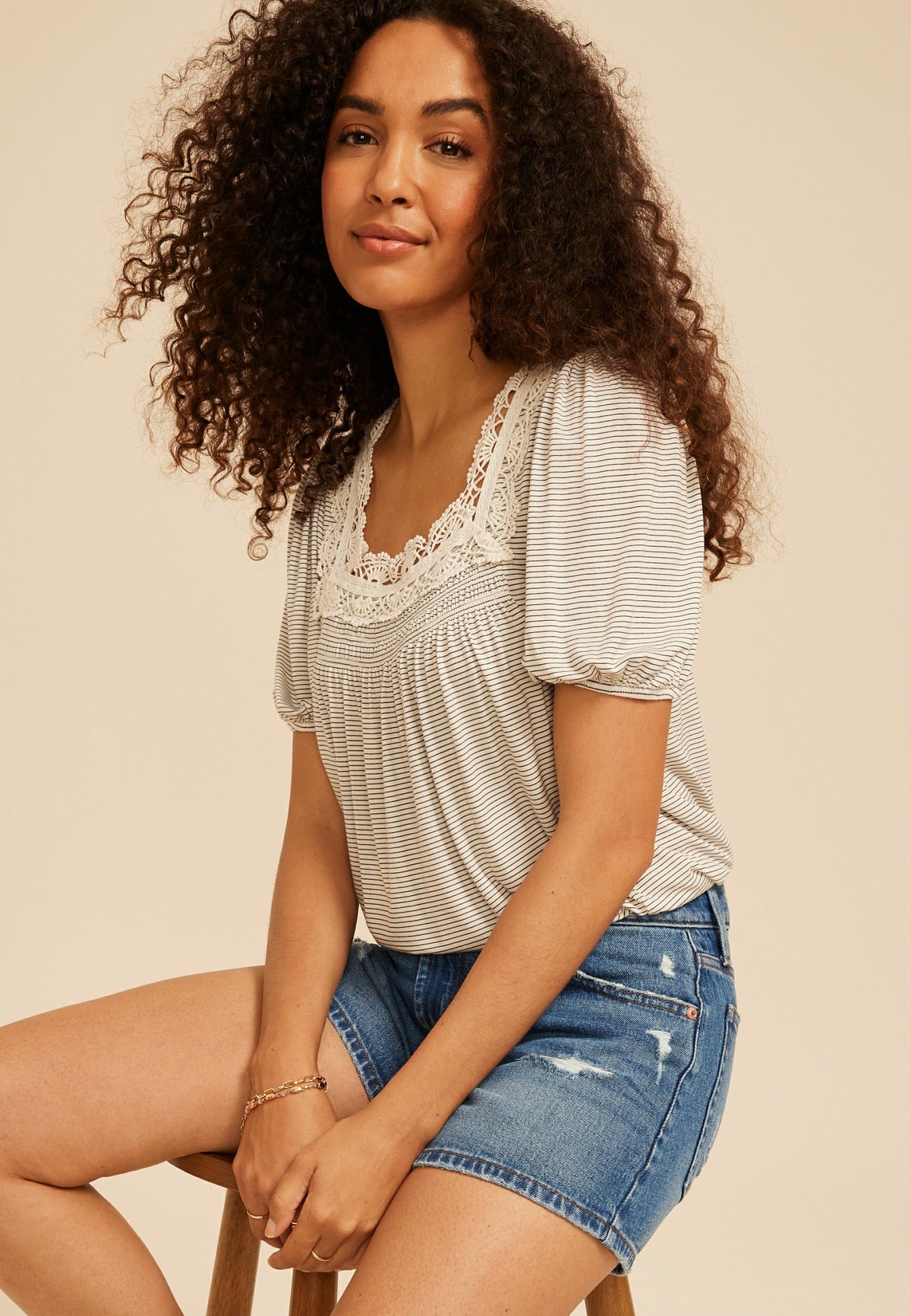 m jeans by maurices™ High Rise Ripped 3.5in Shorts
