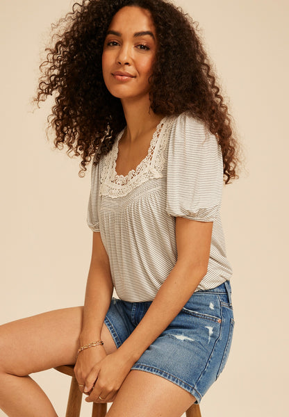 m jeans by maurices™ High Rise Ripped 3.5in Shorts