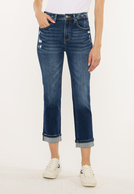 KanCan™ High Rise Cuff Hem Cropped Jean