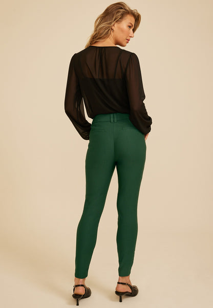 High Rise Bengaline Sateen Skinny Pants