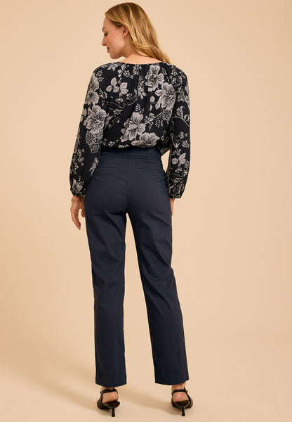 Calvary Twill High Rise Bengaline Straight Pants