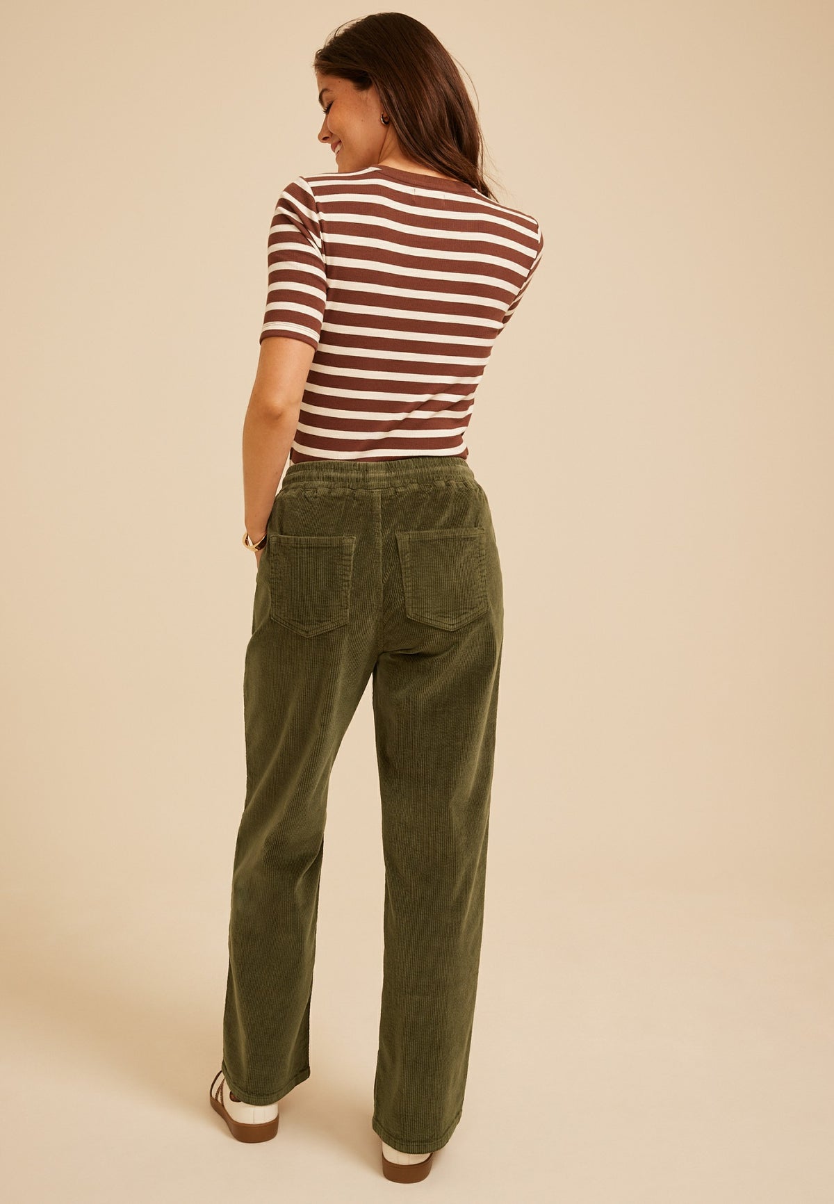 Stretch Corduroy Pull On Wide Leg Pant