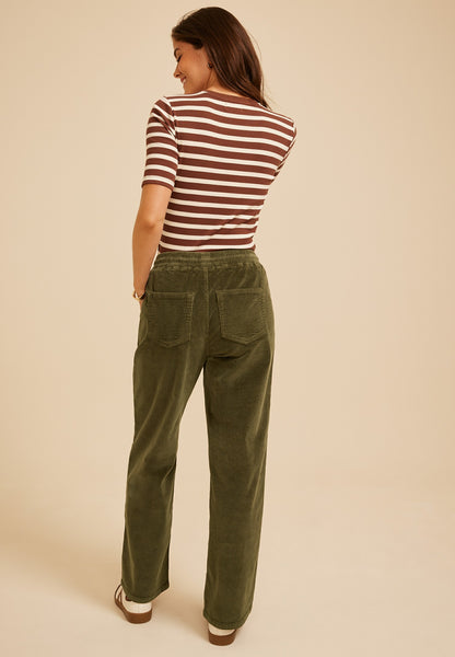 Stretch Corduroy Pull On Wide Leg Pant