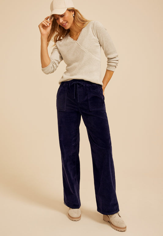 Stretch Corduroy Pull On Wide Leg Pant