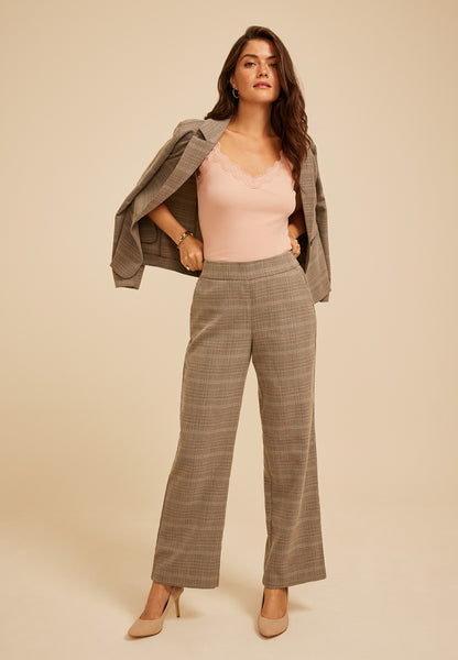 Plaid Menswear Wide Leg Pant