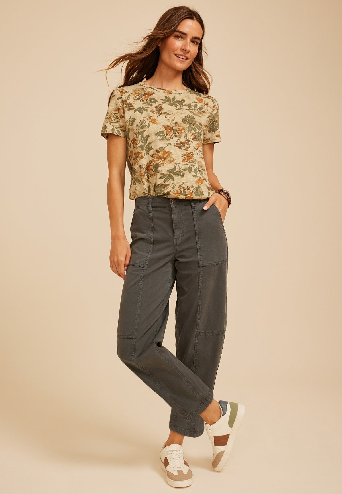 High Rise Seamed Barrel Pant