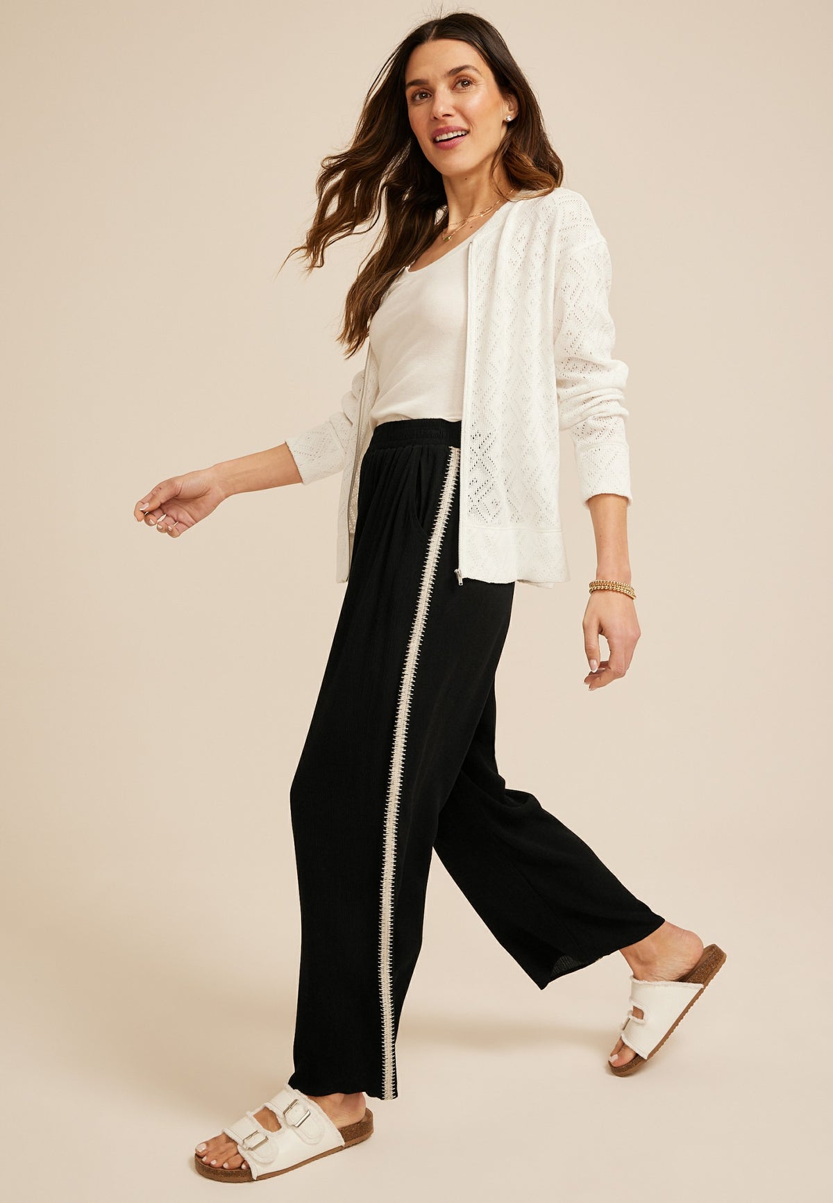 Whipstitch Palazzo High Rise Pant