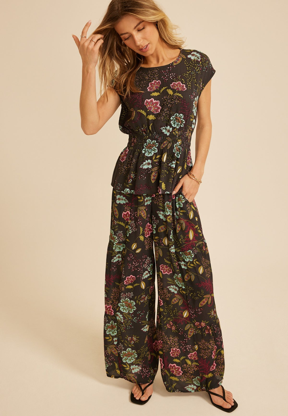 Printed Palazzo High Rise Pant