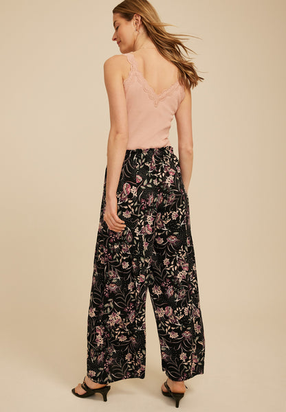 Paisley Floral Print Palazzo High Rise Pant
