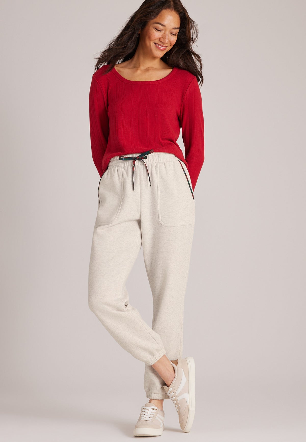 High Rise Merry Plaid Jogger