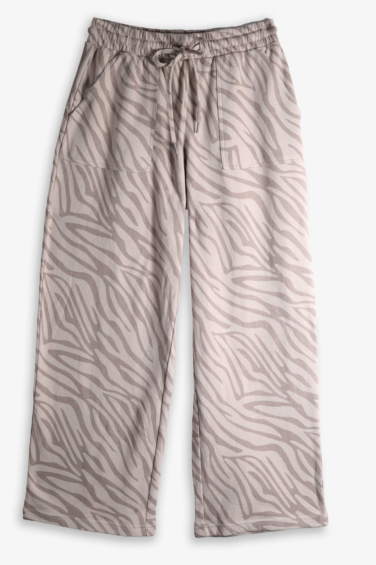 Washed Terry High Rise Wide Leg Pant