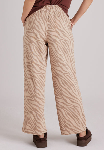 Washed Terry High Rise Wide Leg Pant