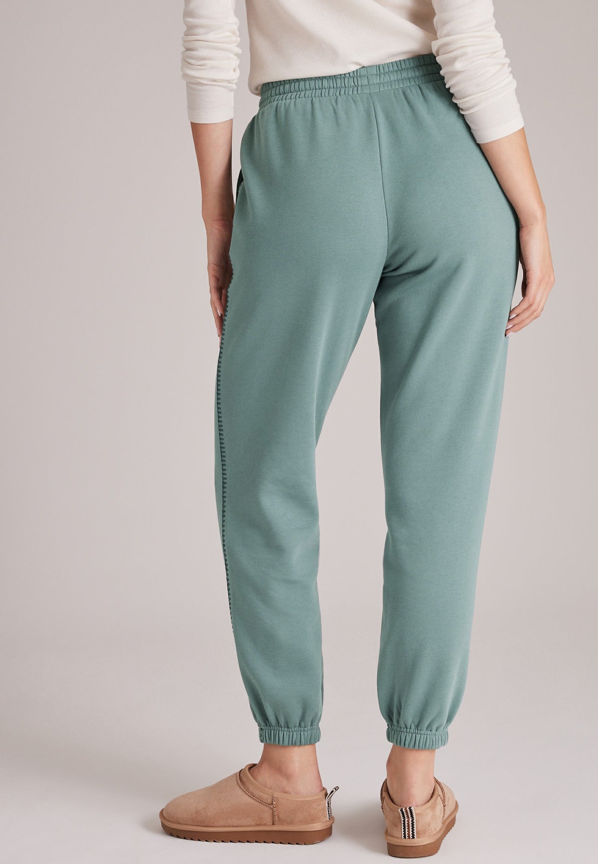 High Rise Whipstitch Jogger Pants