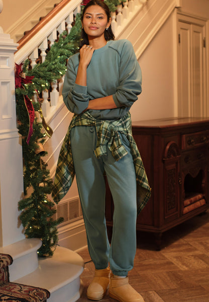 High Rise Whipstitch Jogger Pants