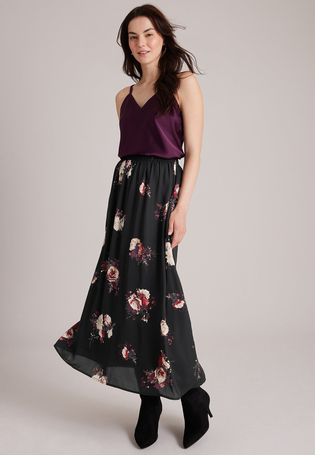 Floral High Rise Maxi Skirt