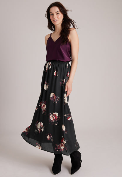 Floral High Rise Maxi Skirt