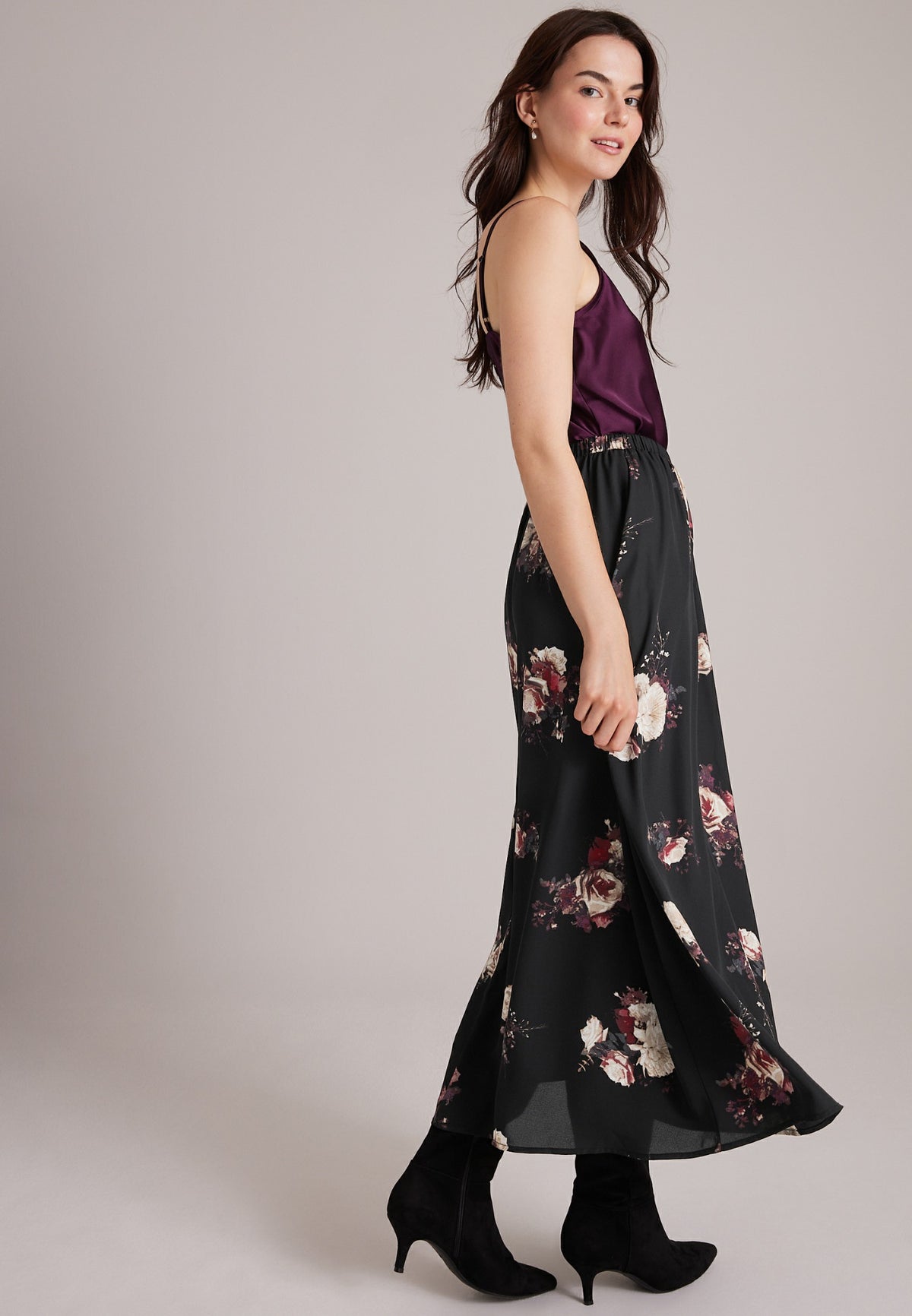 Floral High Rise Maxi Skirt