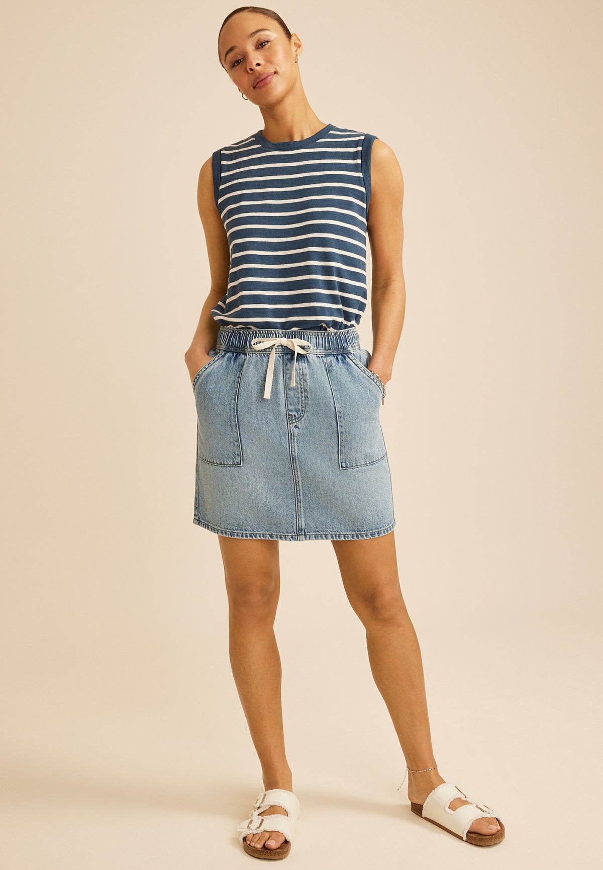 m jeans by maurices™ High Rise Light Soft Pull On Skirt