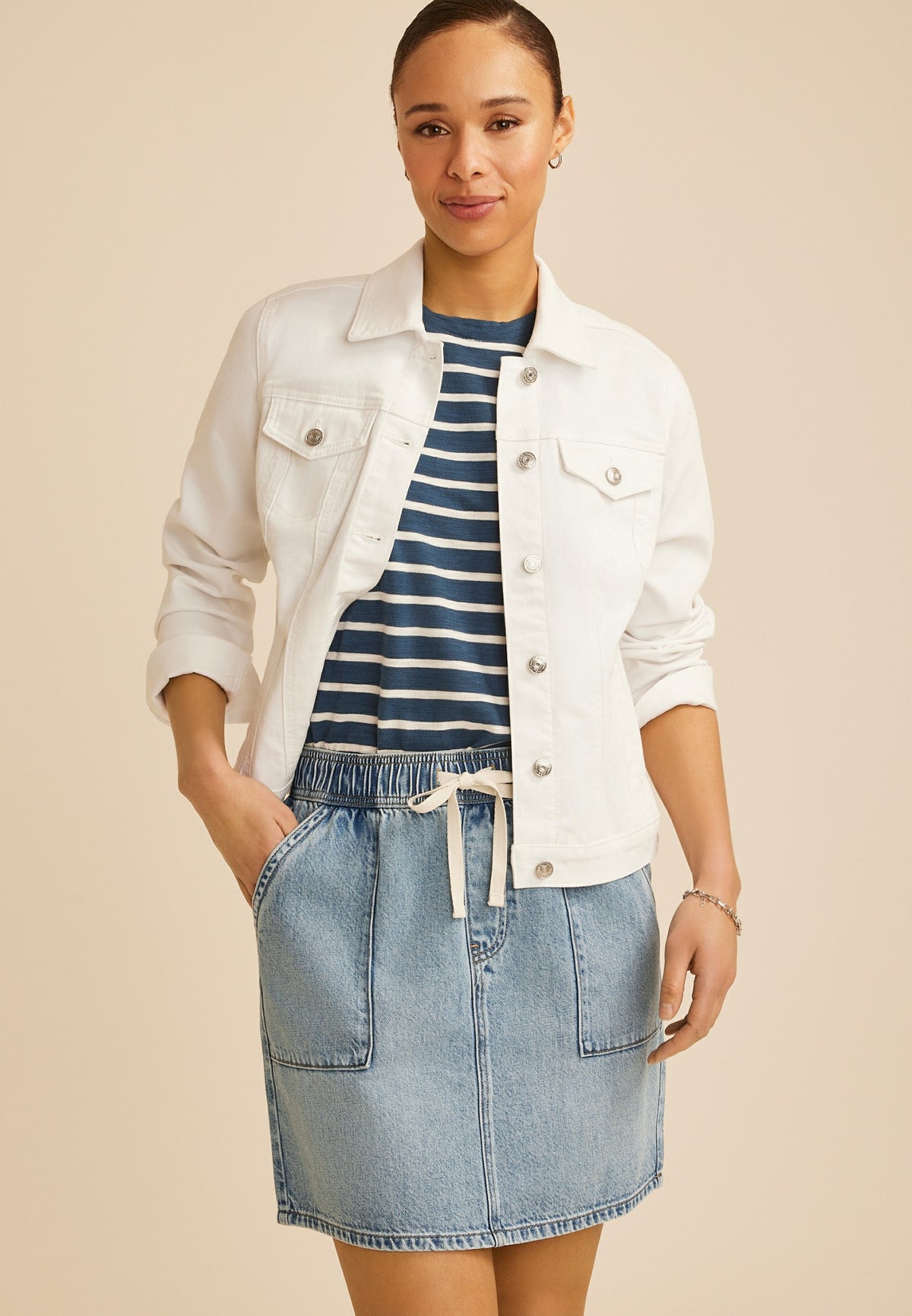 m jeans by maurices™ High Rise Light Soft Pull On Skirt