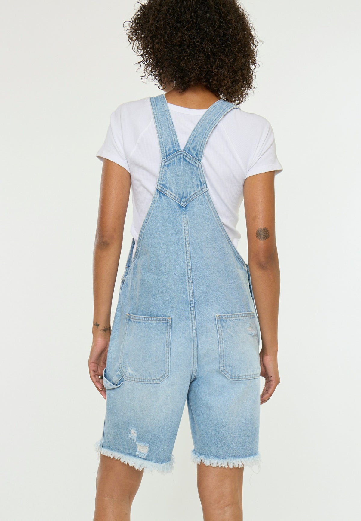 KanCan™ 90s Boyfriend Ripped Hem 7in Shortall