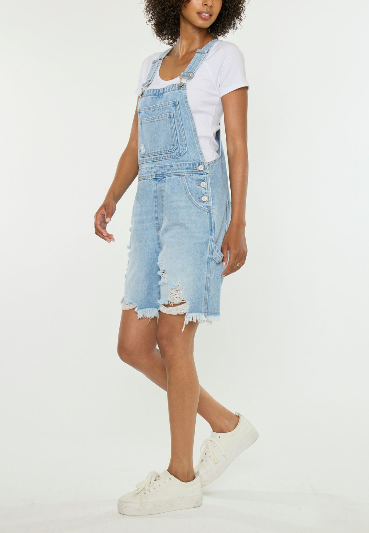 KanCan™ 90s Boyfriend Ripped Hem 7in Shortall