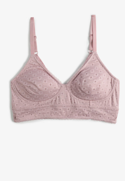 Vintage Lace Eyelet Jacquard Bralette