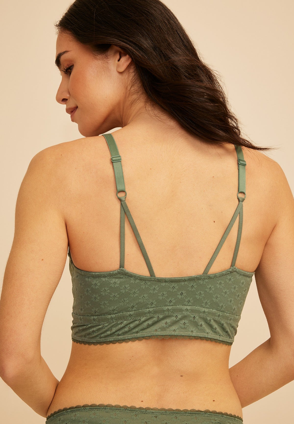 Vintage Lace Eyelet Jacquard Bralette