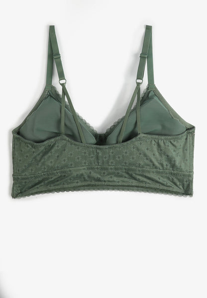 Vintage Lace Eyelet Jacquard Bralette