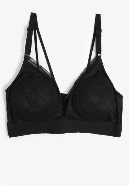 Vintage Lace Floral V Neck Bralette