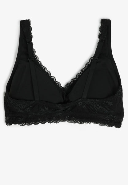 Vintage Lace Plunge Neck Floral Lace Bralette