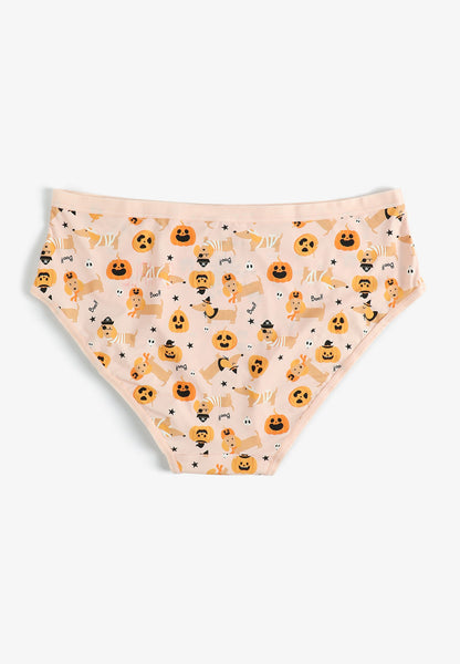 True Stretch Jersey Halloween Dog Pumpkin Hipster Panty