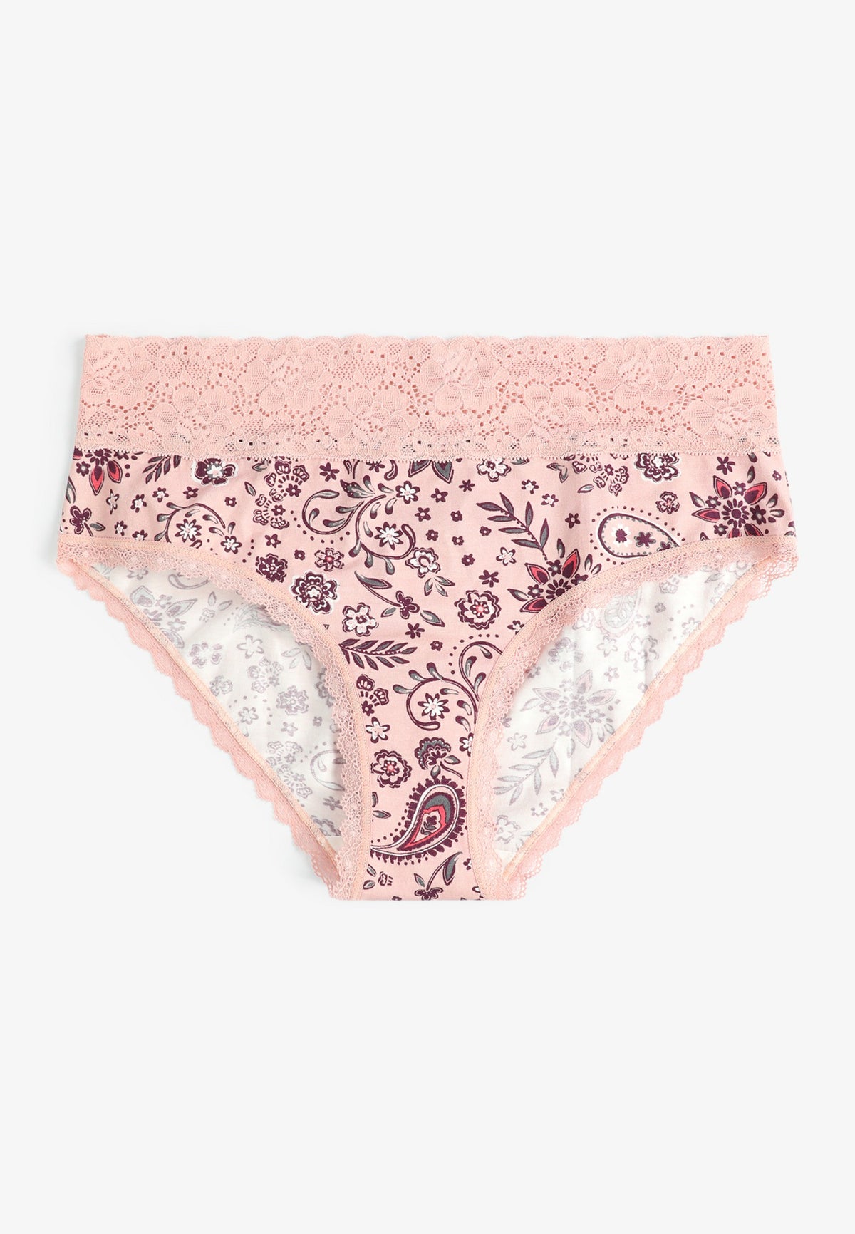 Simply Comfy Cotton Floral Paisley Print Hipster Panty