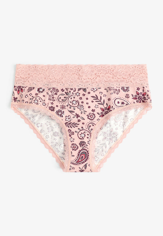 Simply Comfy Cotton Floral Paisley Print Hipster Panty