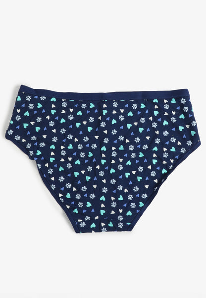 True Stretch Jersey Heart And Paw Print Hipster Panty