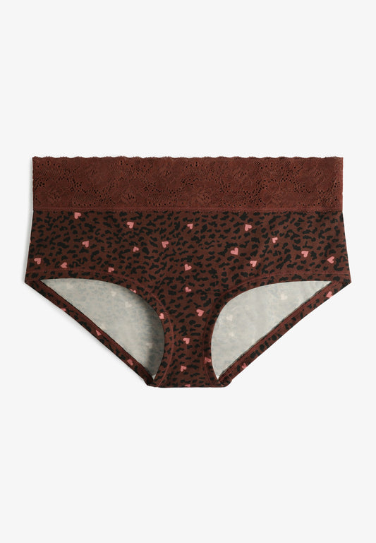 Simply Comfy Cotton Leopard Heart Boybrief Panty