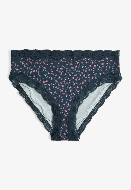 True Stretch High Waist Jersey Floral Bikini Panty
