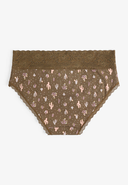 Simply Comfy Cotton Cactus Print Hipster Panty