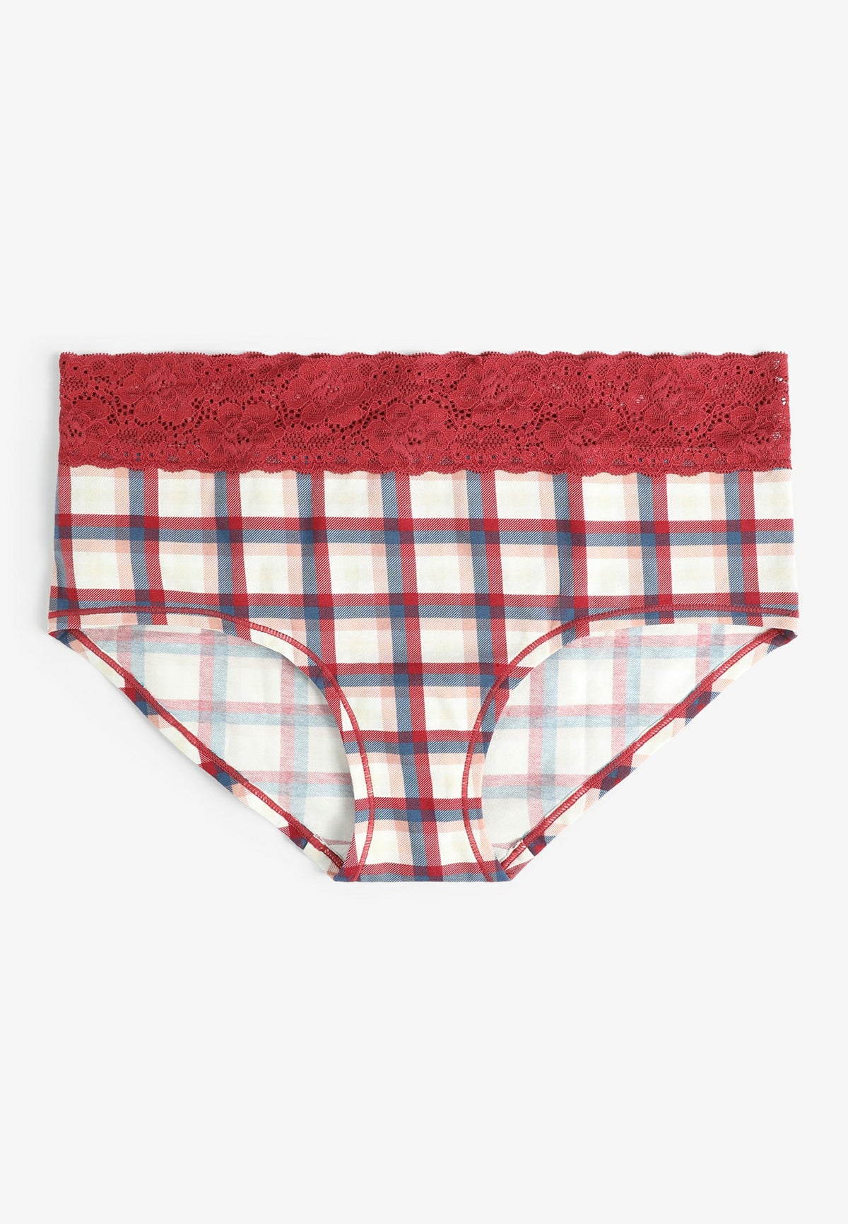 Simply Comfy Cotton Plaid Print Boybrief Panty