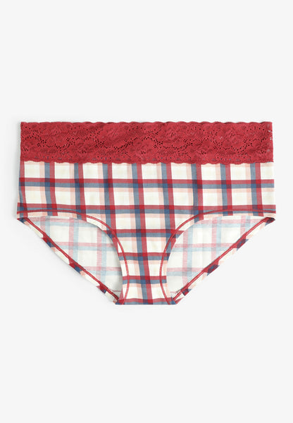 Simply Comfy Cotton Plaid Print Boybrief Panty