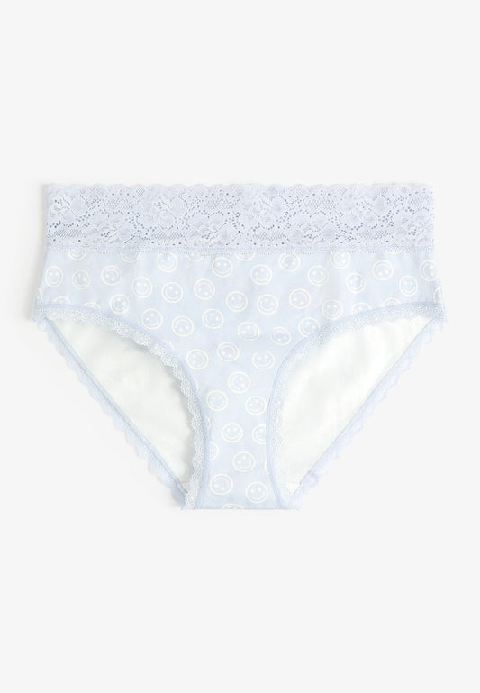 Simply Comfy Cotton Smiley Face Print Hipster Panty