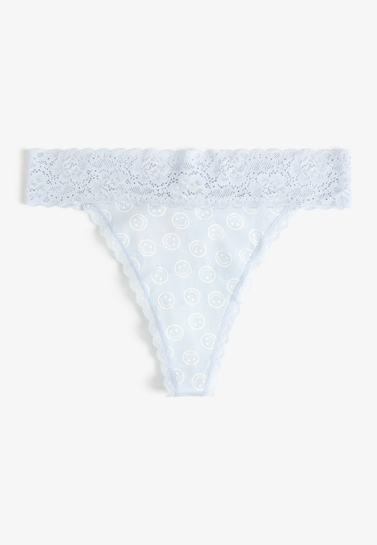 Simply Comfy Cotton Smiley Face Thong Panty