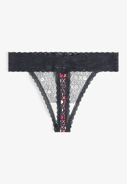 Simply Comfy Cotton XO Print Thong Panty