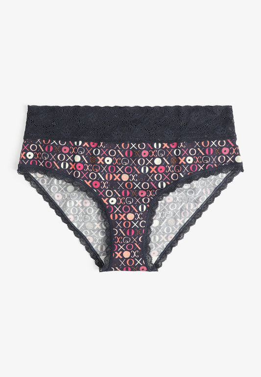 Simply Comfy Cotton XOXO Print Hipster Panty