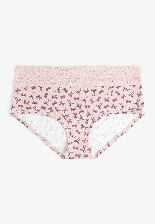 Simply Comfy Cotton Bow Print Boybrief Panty