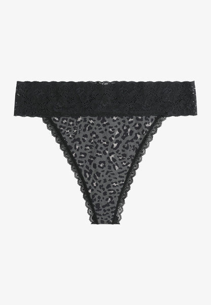 Simply Comfy Cotton Animal Print Thong Panty