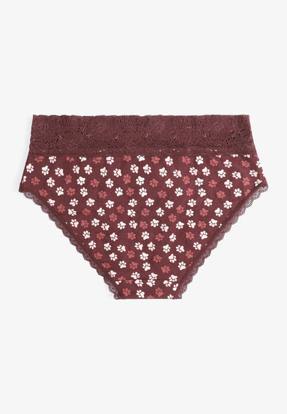 Simply Comfy Cotton Paw Print Hipster Panty