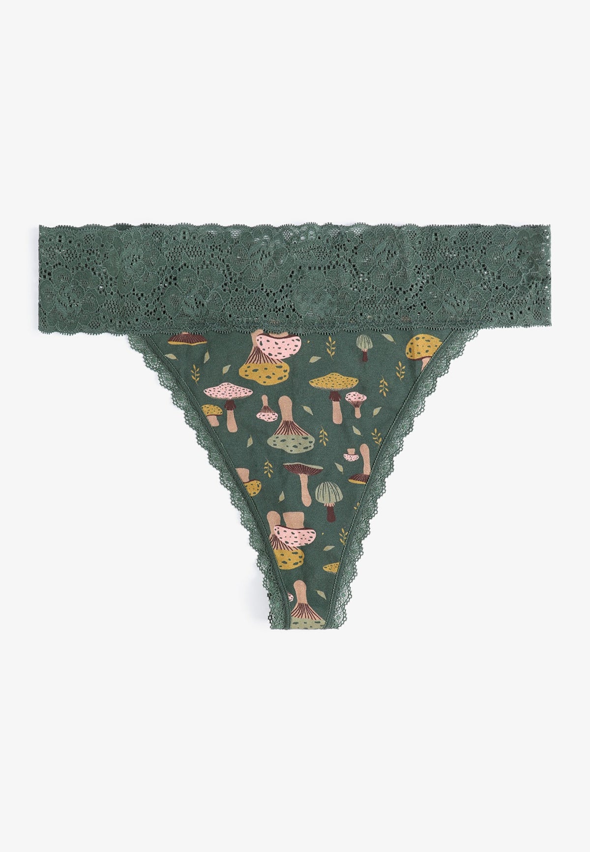 Simply Comfy Cotton Mushroom Print Thong Panty