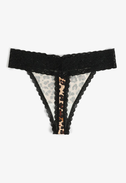 Simply Comfy Cotton Animal Print Thong Panty