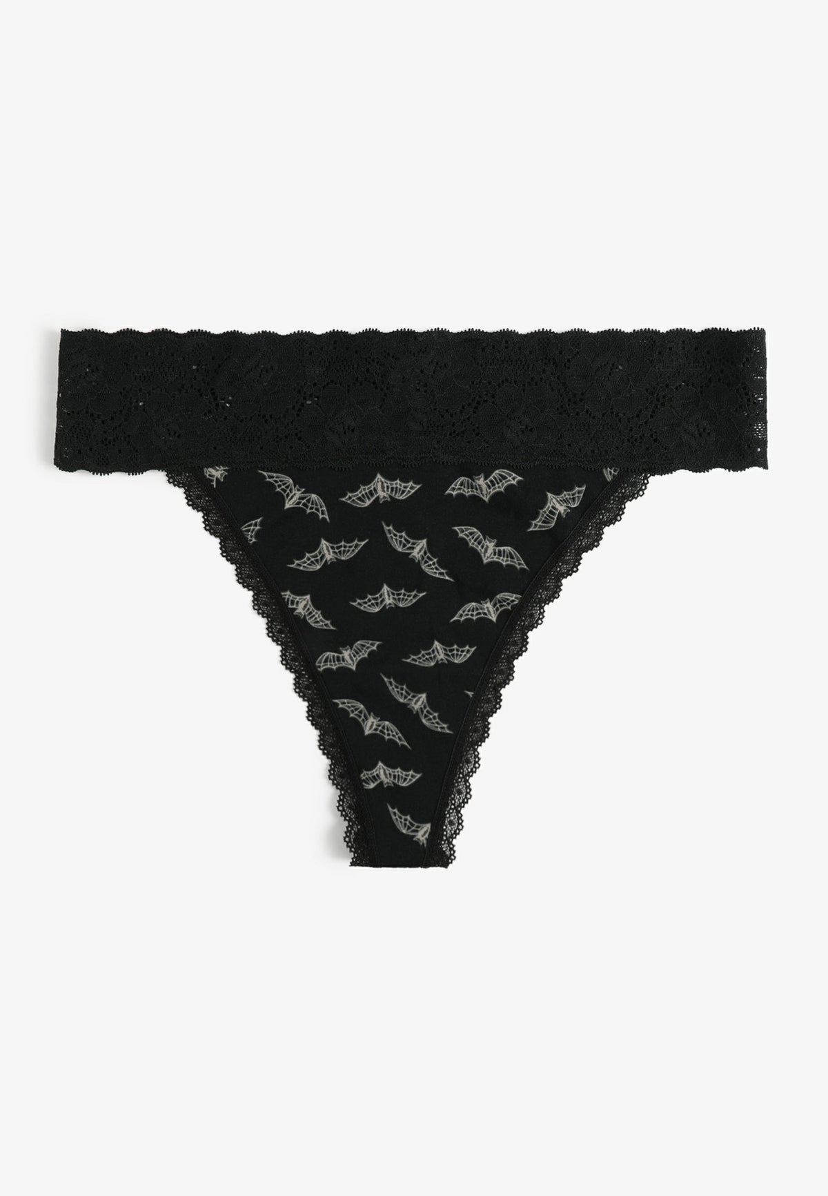 Simply Comfy Cotton Bat Print Thong Panty